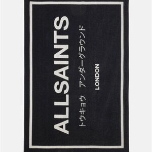 All Saints- Underground Beach Towel in  Black/ Chalk